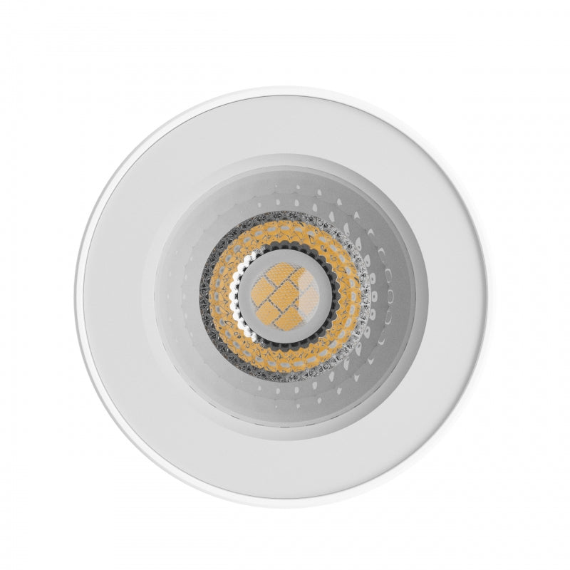 Spectrum CHLOE GU10 Surface Mount LED Spot Light 250V IP44 Aluminium White Round 70x90mm
