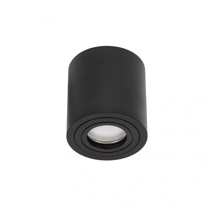 Spectrum CHLOE GU10 Aufbau-Deckenleuchte, IP65 Schwarzes Aluminium Rundgehäuse, 250V, 6W Max