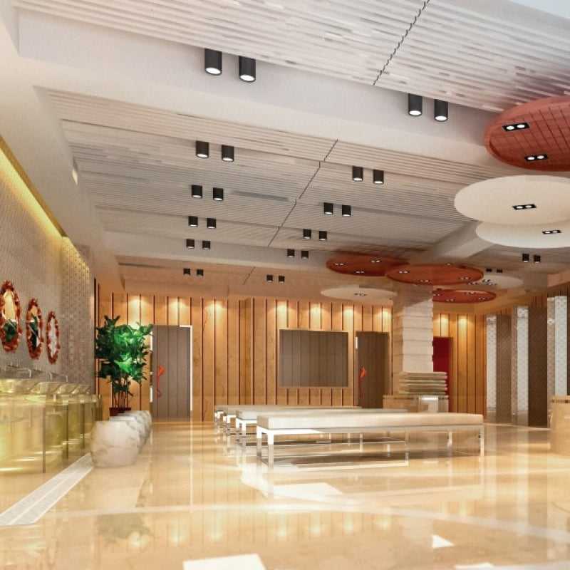 Spectrum CHLOE GU10 LED-Spot Aufbauleuchte, 10W max, IP20, Schwarz Gold, 250V, Aluminiumgehäuse