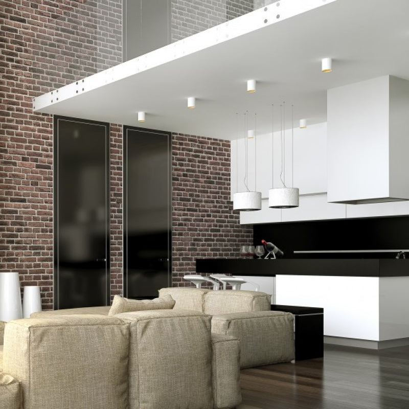 Spectrum CHLOE GU10 LED-Aufbaustrahler, Weiß Goldener Zylinder, IP20, 250V, Aluminiumgehäuse, Innenraum-Deckenleuchte