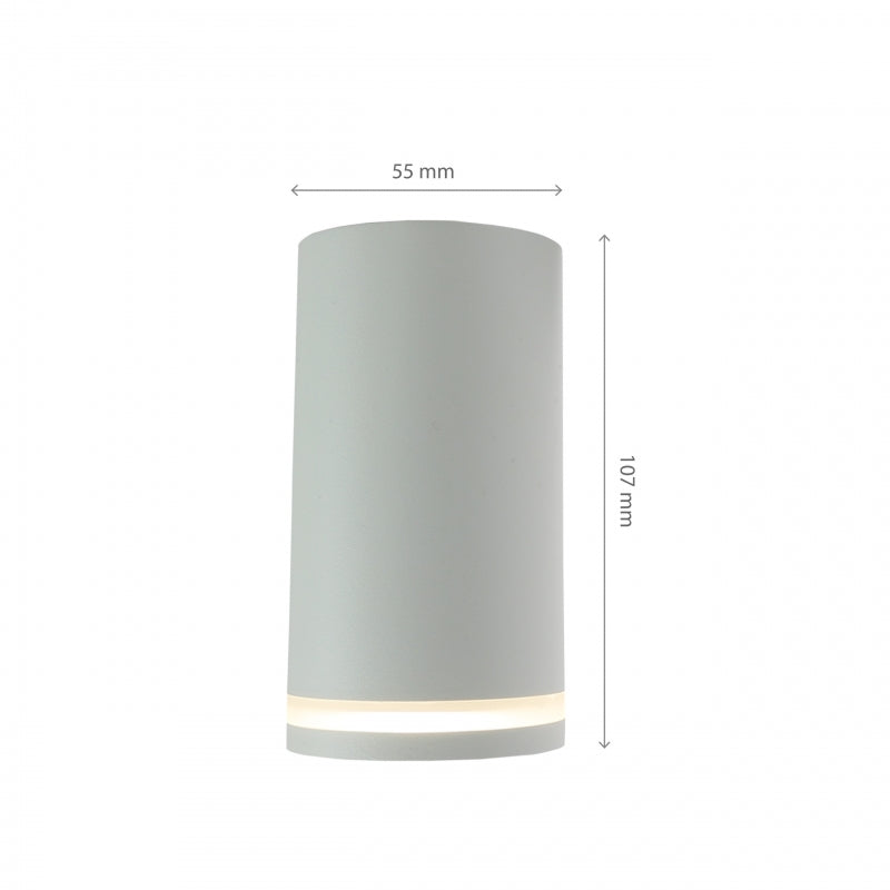 Spectrum CHLOE Mini Ring Aufbau-GU10-Deckenleuchte 230V IP20 Weiß Aluminium Ø55x107mm