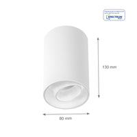 Spectrum CHLOE Spot GU10 LED Surface Light IP20 White Adjustable 50° Ceiling Mount 250V Aluminum