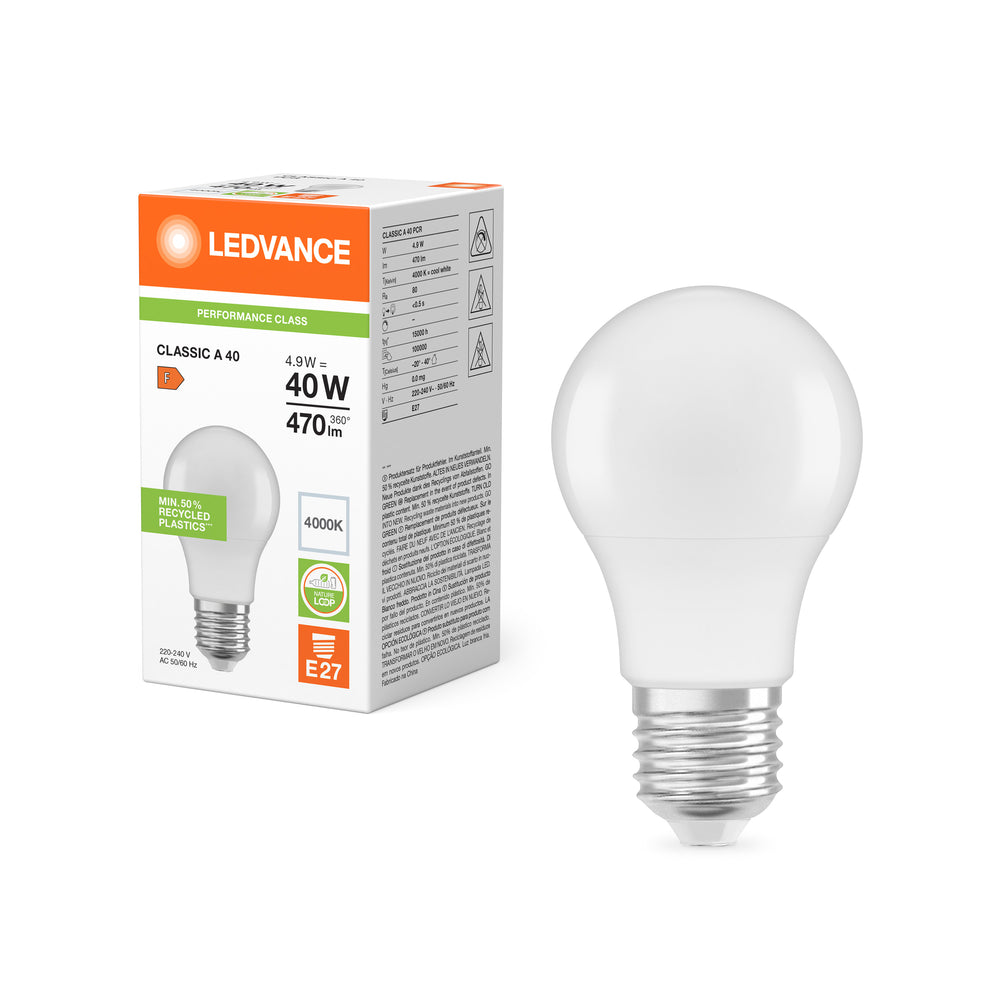 Ledvance Classic LED E27 Bulb 4.9W 4700 lumens 4000K Cool White replaces 40W lamp