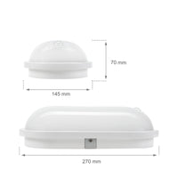 Spectrum LED 20W IP54 230V oval ceiling lamp with PIR sensor 4000K 2300 lumens White housing