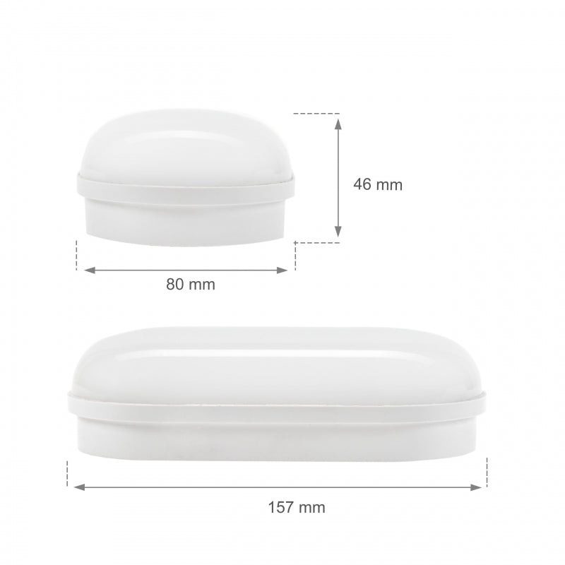 Spectrum LED 8W Ovale Deckenleuchte IP54 230V 4000K Neutralweiß 820 Lumen Polycarbonat Gehäuse