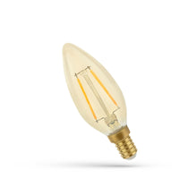 Spectrum LED Candle C35 E14 230V 2W 2400K Warm White 260 lumens 300° Retroshine COG Filament Bulb