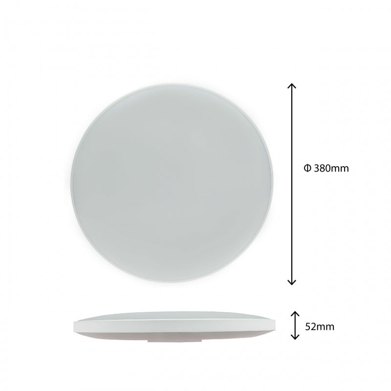 Spectrum LED ceiling light 32W 6000K 230V IP54 round White Black 3450 lumens 115° beam surface mount