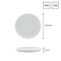 Spectrum LED ceiling light Nymphea 24W 6000K 230V IP54 2850 lumens Ø320mm White Black round