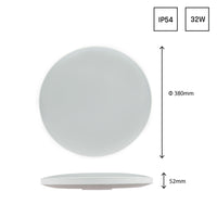 Spectrum LED ceiling light NYMPHEA Black & White 32W 4000K 230V IP54 round surface mount 3400 lumens