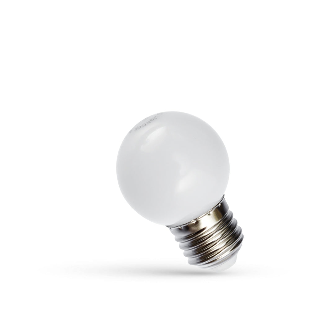 Spectrum LED festoon light chain 5m with 10x E27 sockets, 220-240V, IP20, 3000K, CE RoHS, 5 year warranty