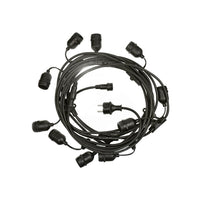 Spectrum LED festoon light chain 5m with 10x E27 sockets, 220-240V, IP20, 3000K, CE RoHS, 5 year warranty