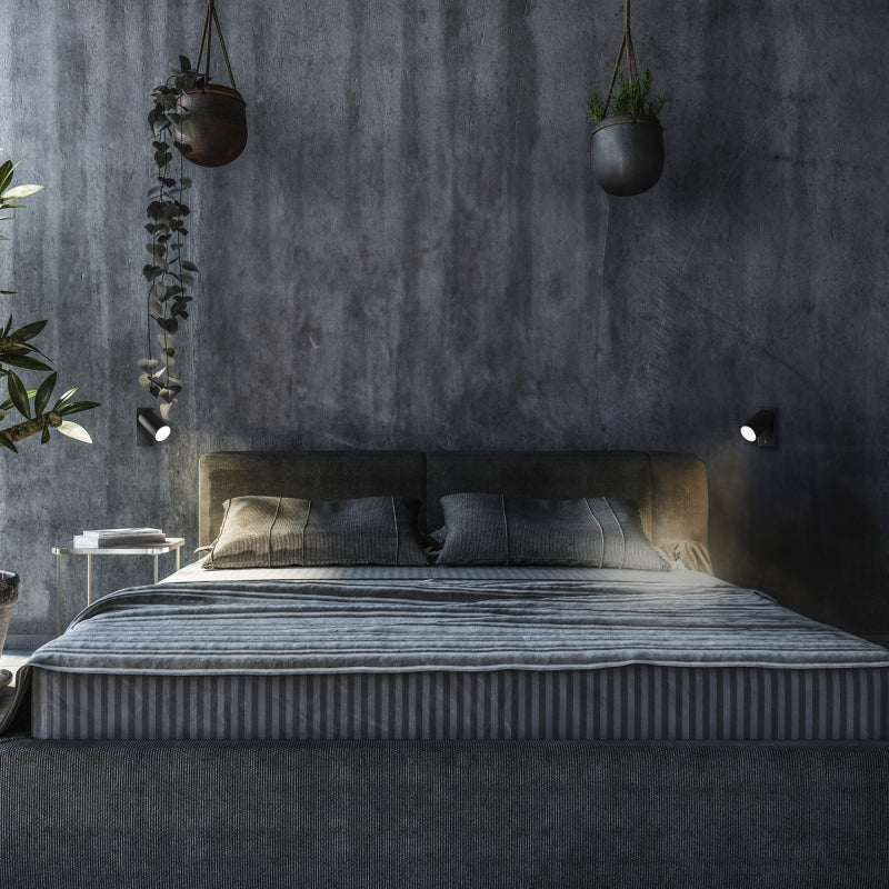 Spectrum LED GU10 Wandleuchte, Aufputzmontage, 230V IP20 Schwarzes Aluminium rund 55x100mm für Innenbeleuchtung