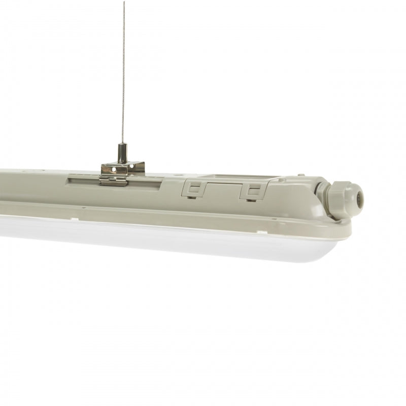 Spectrum LED LIMEA GIGANT Hermetisch 1200mm 38W 6000K 230V IP65 IK10 Kaltweiß Decken- oder Pendelleuchte Grau