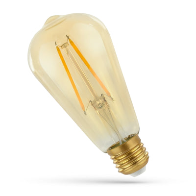 Spectrum LED ST64 E27 2W 230V Warmweiß 240 Lumen Retro-Filament-Lampe 2400K 300° Nicht dimmbar
