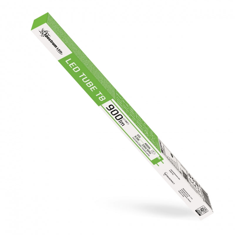 Spectrum LED Tube T8 8.5W 230V 4000K Neutral White 900 lumens G13 600mm Glass Indoor Lighting