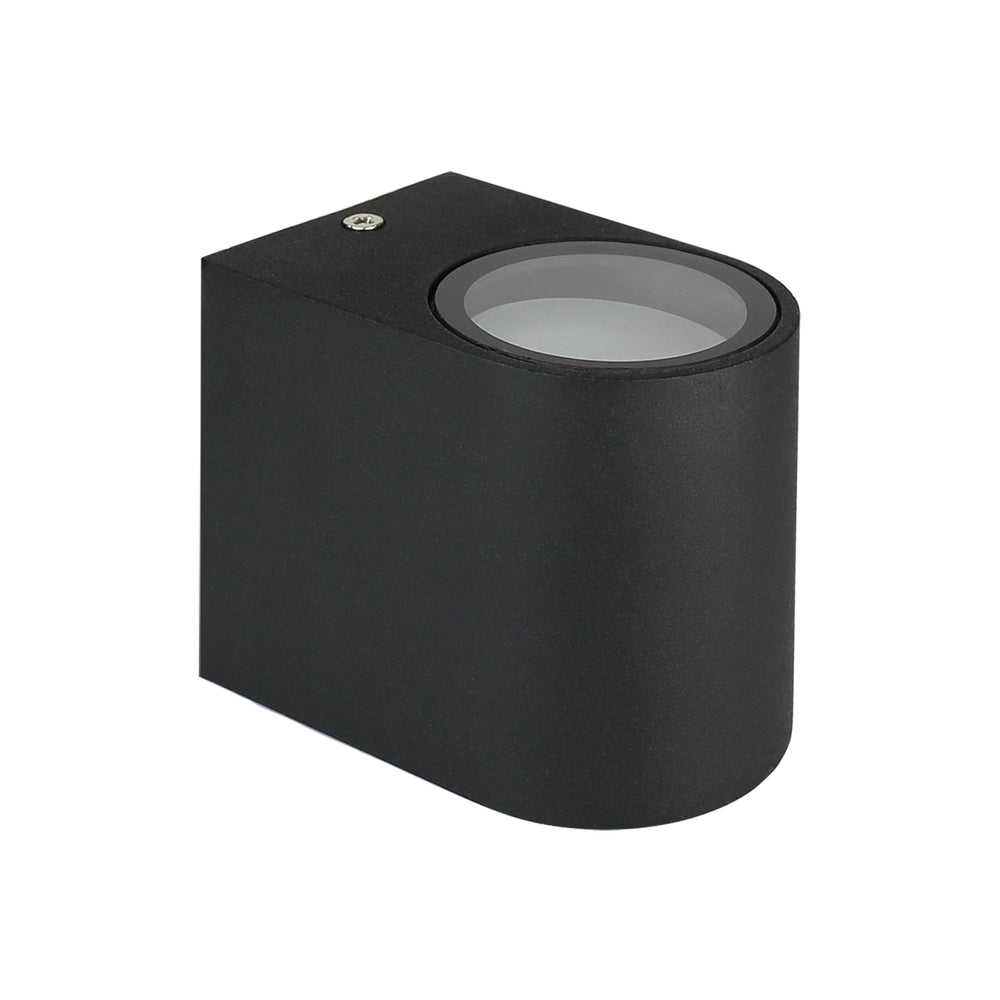 Spectrum LED wall light half round Black, GU10 socket, IP44 outdoor wall lamp 230V