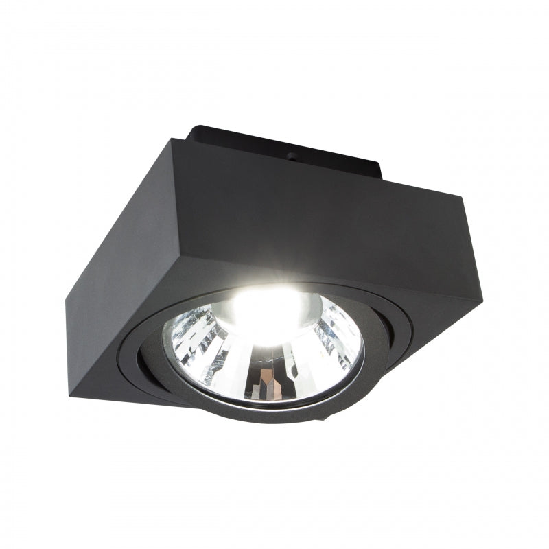 Spectrum MIRORA AR111 GU10 LED-Aufbauspot Schwarz verstellbar 20W 250V IP20 145x145x85mm