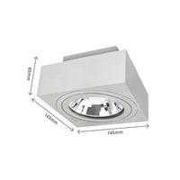 Spectrum MIRORA AR111 Aufbau-GU10-Strahler, 250V, 20W max, IP20, verstellbares Gehäuse aus weißem Aluminium