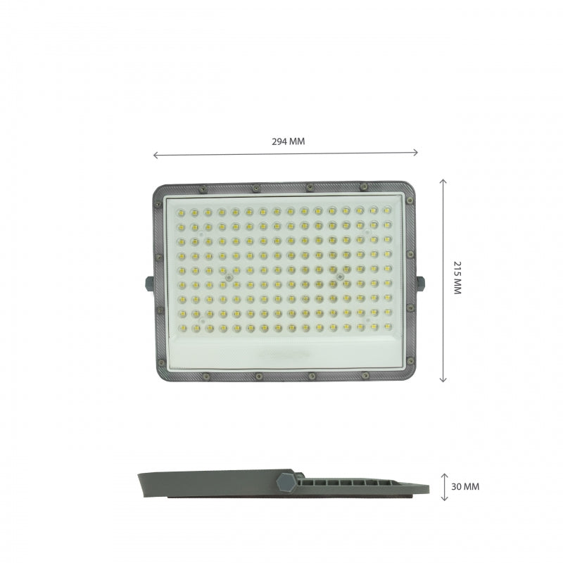 Spectrum NOCTIS MAX LED floodlight 100W 6500K 8600 lumens 230V IP65 IK08 85° Grey outdoor lighting