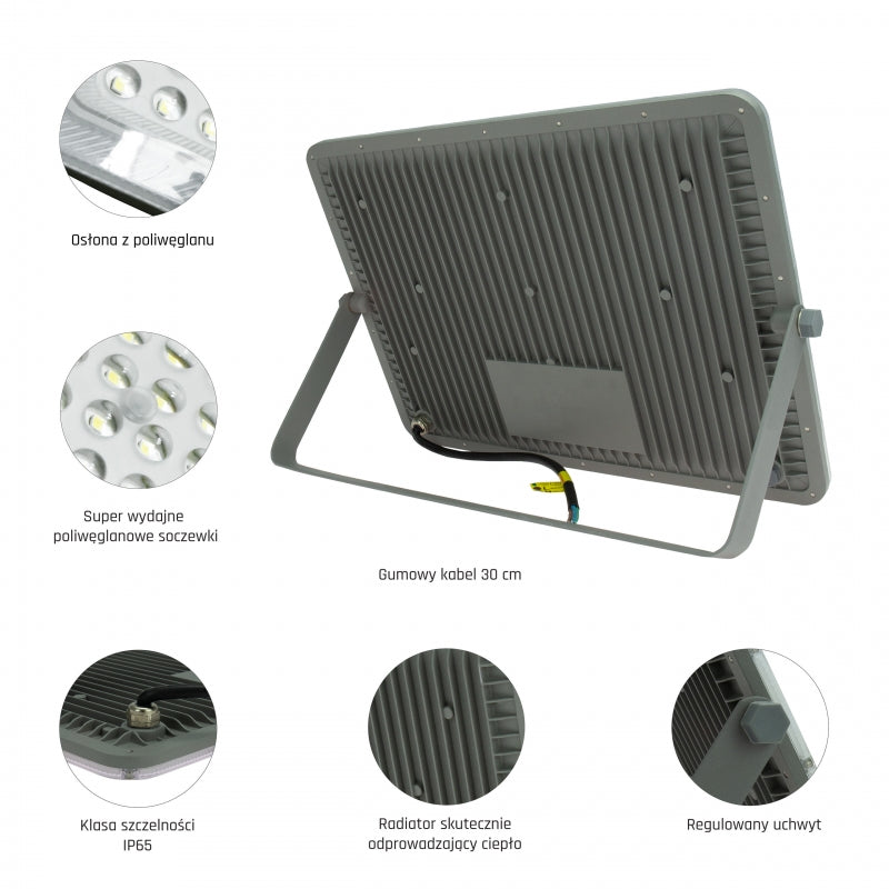 Spectrum NOCTIS MAX LED Floodlight 150W 6500K 14000 lumens 230V IP65 IK08 85° Beam Grey Housing Outdoor