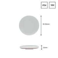 Spectrum NYMPHEA LED ceiling light 18W 3000K 230V IP54 round White Black 1950 lumens 115° surface mount
