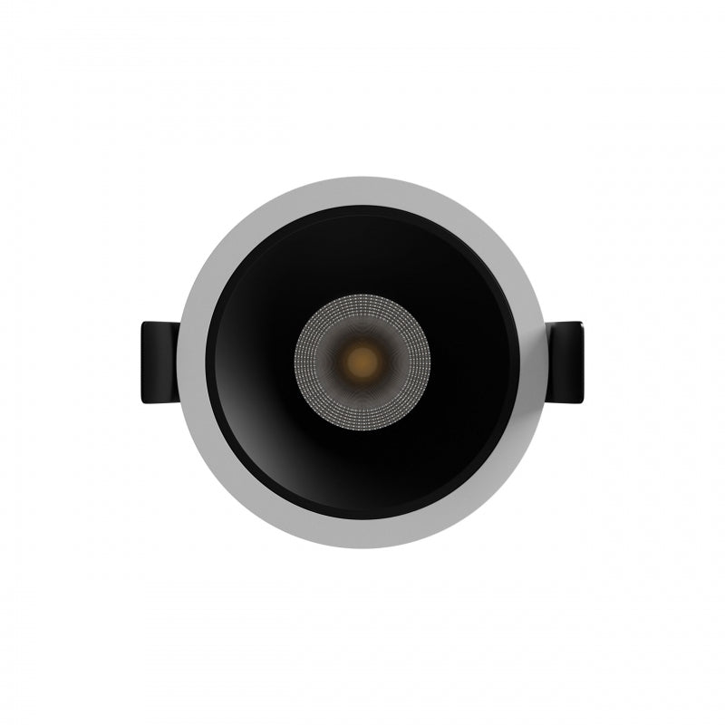 Spectrum ORBITO LED Downlight 10W 3000K 1100 lumens 230V IP44 CRI 90 UGR<19 Flush-Mounted White Round Black Reflector