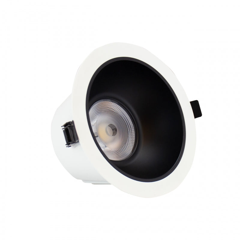 Spectrum ORBITO LED Downlight 14-27W 3000K 230V IP44 CRI 90 UGR<19 Flush-Mounted White Black Reflector