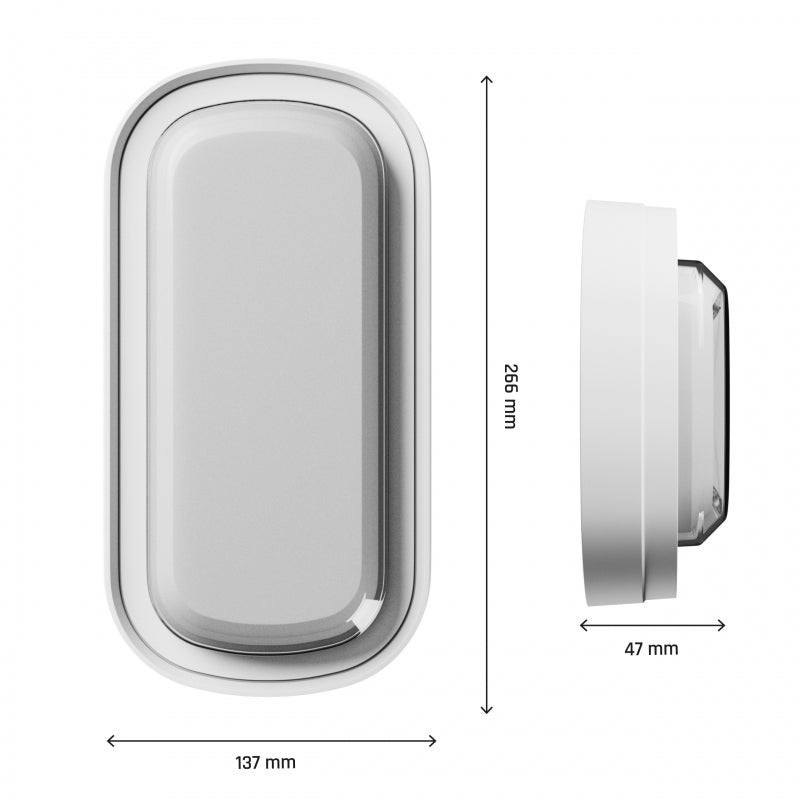 Spectrum PASTILO 15W LED oval surface light, CCT 230V, 1800 lumens, 120° beam, IP54 IK10, White