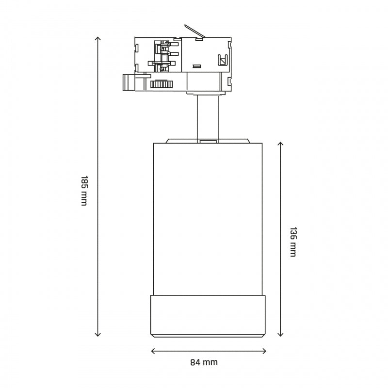 Spectrum PAVA BASIC LED Schienenstrahler 20W CCT 230V 3-Phasen Weiß 2225 Lumen 20-45° IP20 CRI 80