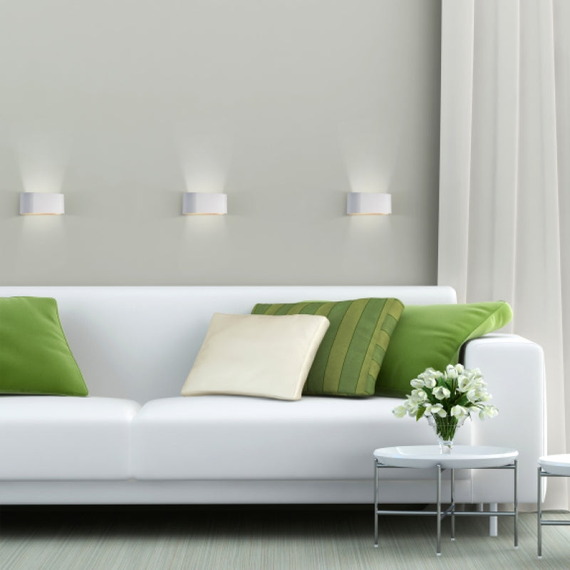 Spectrum SQUALLA G9 Wandleuchte, Weiß-Gold, max. 6W, 250V, IP20, Aluminiumgehäuse, Aufputzmontage