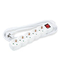 Technik 5-fach Steckdosenleiste Weiß mit Schalter, 1.5m 1.5mm² Kupferkabel, 16A Max 3500W