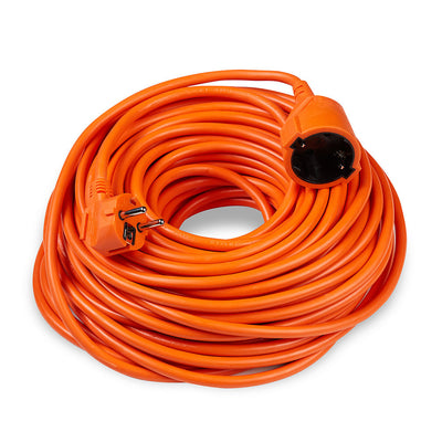 Technik Verlängerungskabel 30m 3x1.5mm² orange, 16A EU-Steckdose, 250V max, Innen- und Außeneinsatz