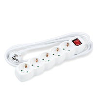 Technik Steckdosenleiste 5-fach, 3m 1.5mm² Kupferkabel, Schalter, Weiß, 16A