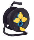 Technik industrial cable reel 50m H07RN-F 1.5mm2, 4 sockets, 16A load, IP44 for durable outdoor use