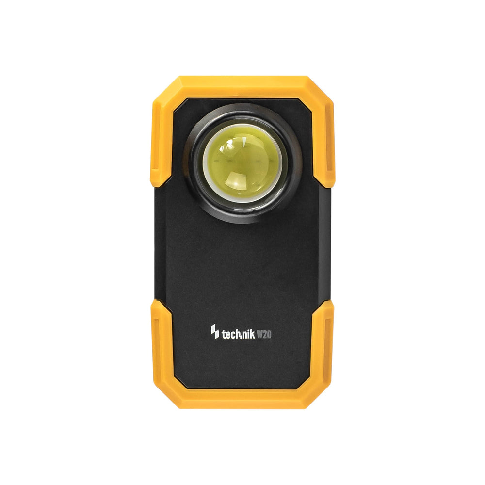 Technik LED flashlight W20 COB 250 lumens, 3xAAA powered, White plastic body, IPX2 with magnet and clip