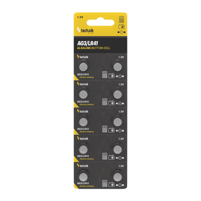 Technik Platinum AG3 LR41 192 392 1.5V Alkaline Knopfzellenbatterie 10er-Pack für Uhren und kleine Geräte
