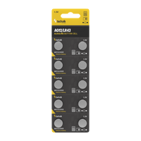 Technik Platinum Alkaline Knopfzelle AG12 LR43 186 386 1.5V B10 Packung mit 10 für Uhren und Kleingeräte
