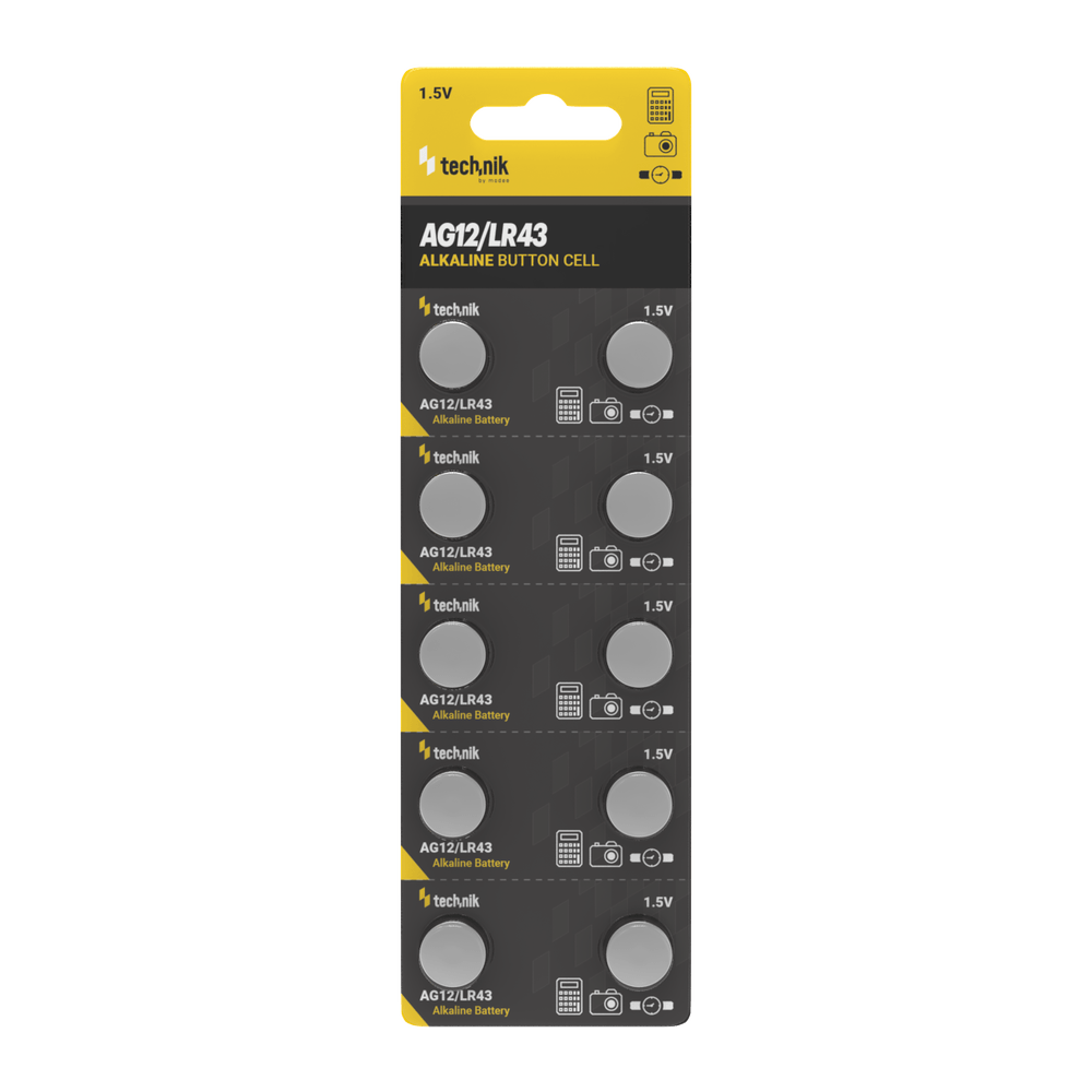 Technik Platinum Alkaline Knopfzelle AG12 LR43 186 386 1.5V B10 Packung mit 10 für Uhren und Kleingeräte