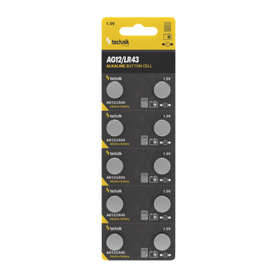 Technik Platinum Alkaline Knopfzelle AG12 LR43 186 386 1.5V B10 Packung mit 10 für Uhren und Kleingeräte