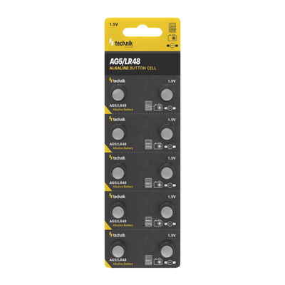 Technik Platinum Alkaline Knopfzelle AG5 LR48 193 393 1.5V Knopfzellenbatterie 10er Pack