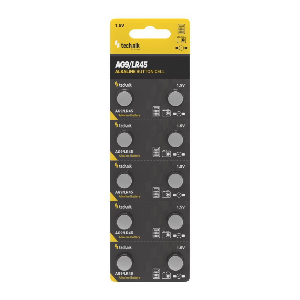 Technik Platinum Alkaline-Knopfzelle AG9 LR45 394 1.5V 40mAh Knopfzellen-Packung mit 10 Stück