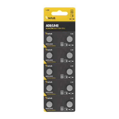 Technik Platinum Alkaline-Knopfzelle AG9 LR45 394 1.5V 40mAh Knopfzellen-Packung mit 10 Stück
