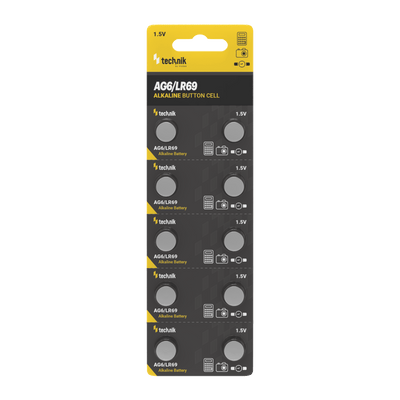 Technik Platinum Knopfzellen Alkaline Batterien 1.5V AG6 LR69 171 371 10er Pack für Uhren und Elektronik