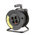 Technik Professional Kabeltrommel 25m 1.5mm² 16A mit 4 EU-Steckdosen und Schalter Schwarz