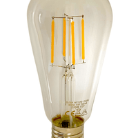 Lcb LED-Filamentlampe st64 edison klares Glas e27 4w 390 Lumen 2700k warmweiß