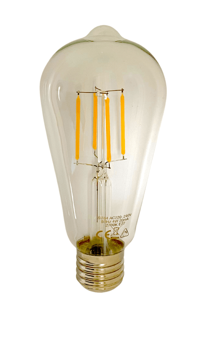 Lcb LED-Filamentlampe st64 edison klares Glas e27 4w 390 Lumen 2700k warmweiß