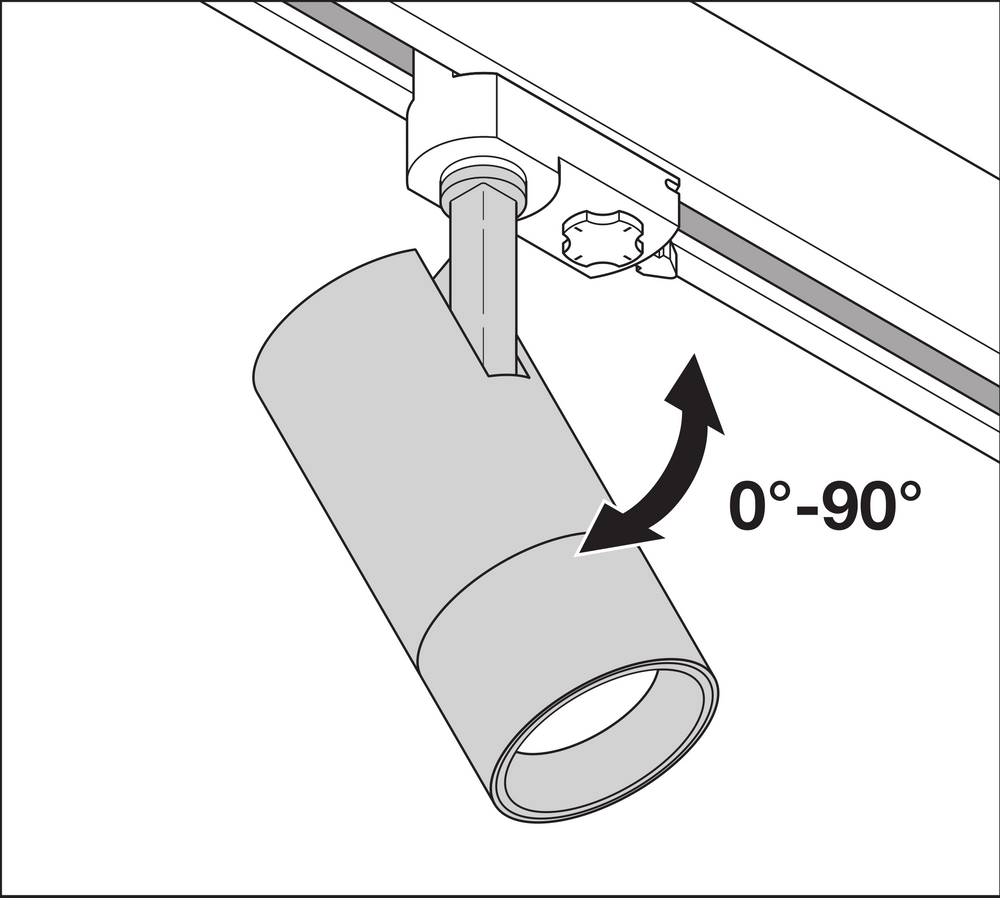 Ledvance LED Railspot D85 Black 25W 1500 lumens 15-55° 3000K IP20 Mechanical Zoom Dimmable Track Light CE RoHS