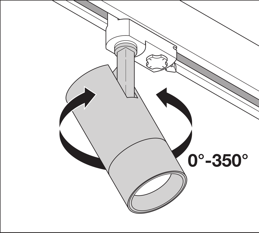 Ledvance LED Railspot D85 Black 25W 1500 lumens 15-55° 3000K IP20 Mechanical Zoom Dimmable Track Light CE RoHS