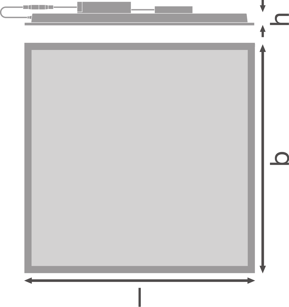 Tsong LED Panel 60x60cm 33W 3000K 1521 Lumen IP20 CRI 80 Aluminium Mattgold CE RoHS