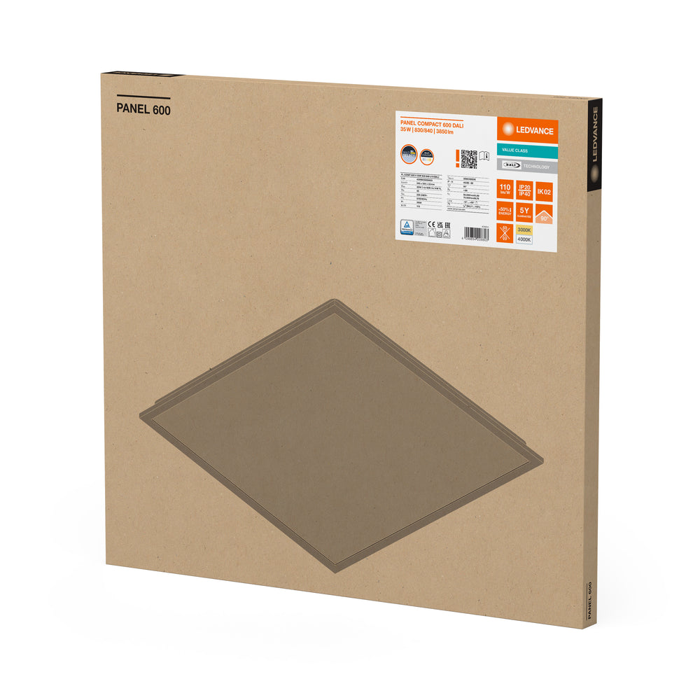 Ledvance LED Panel 60x60cm, 35W, CCT Switch 2700K-4000K, 4200 lumens, UGR19, IP20, DALI Dimmable, CE RoHS